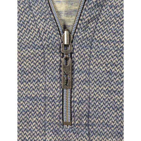 Tommy Bahama Sweater Men MEDIUM Blue Pullover Quarter Zip Reversible Sweatshirt - Picture 3 of 11